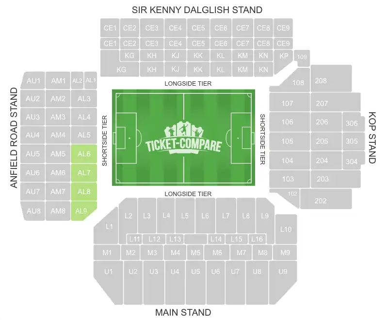 Anfield seating plan med Away section