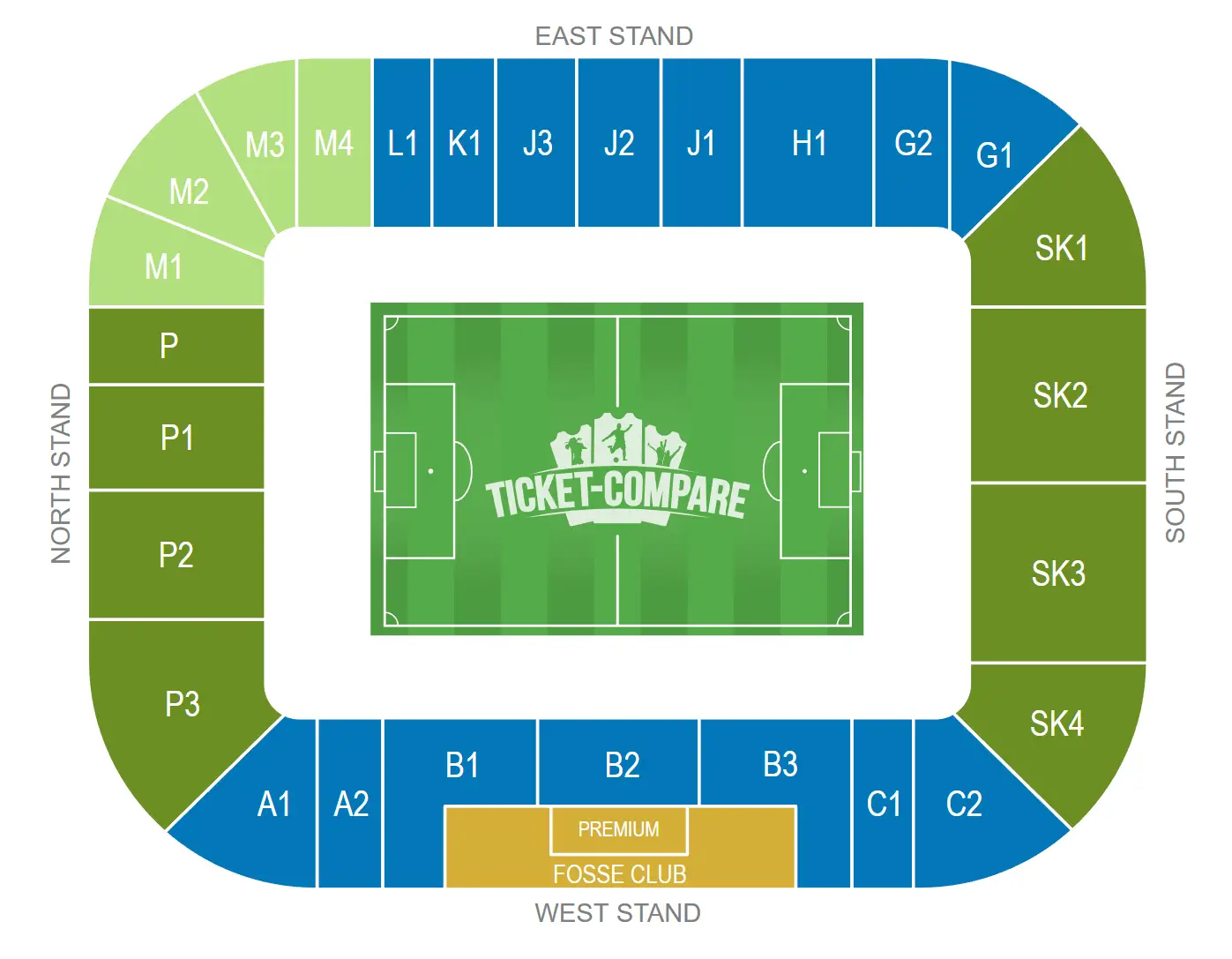 King Power Stadium Siddeplan