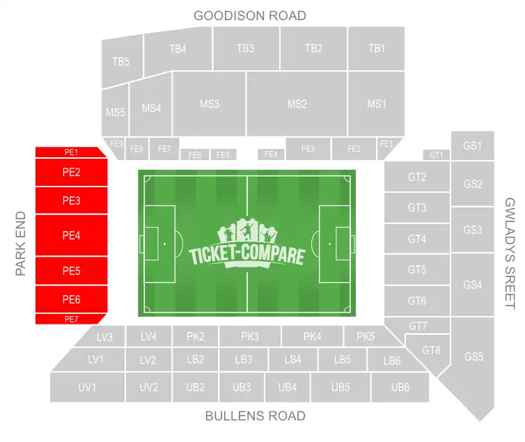 Sir Philip Carter Park Stand markeret