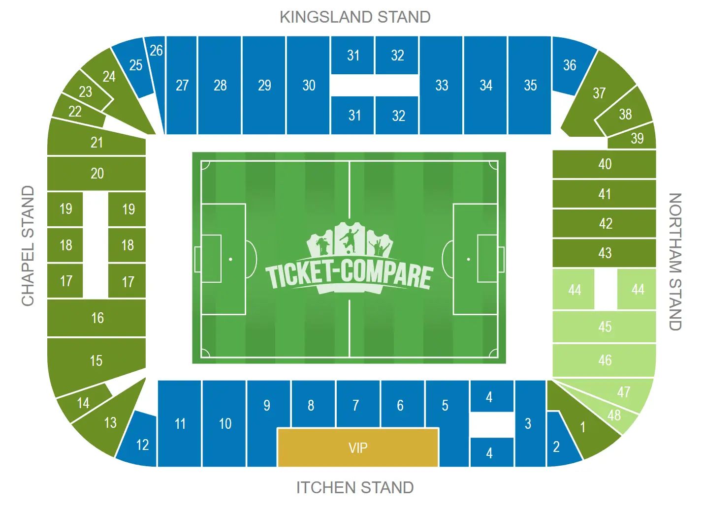 St Mary's Stadium Siddeplan