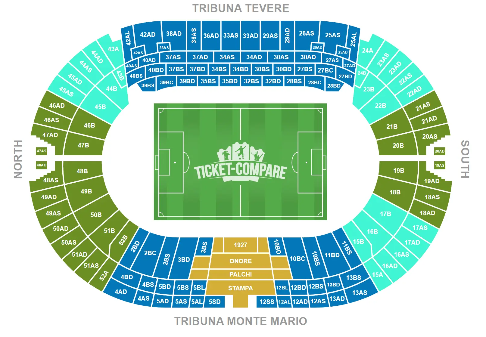 Stadio Olimpico (Roma) Siddeplan