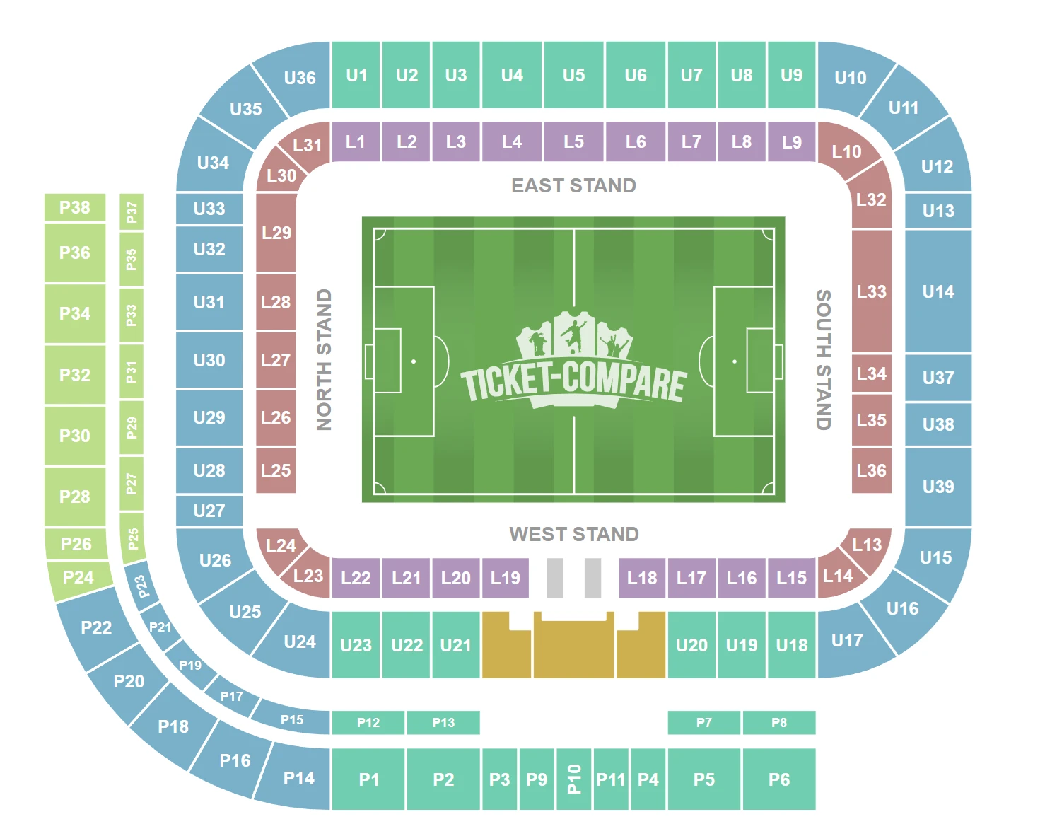 Stadium of Light Siddeplan