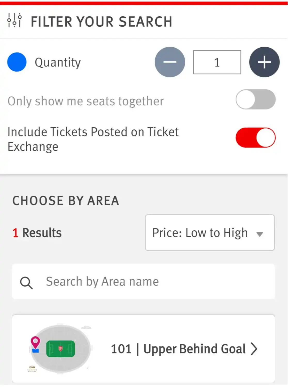 screenshot af filtrering