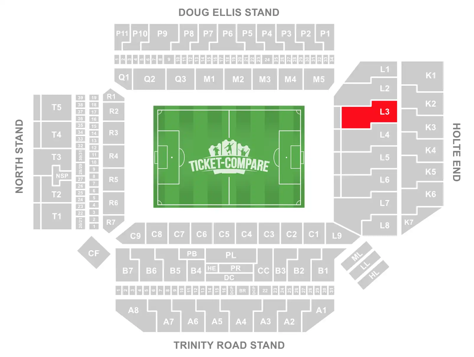 Seating plan L3 Block Villa Park