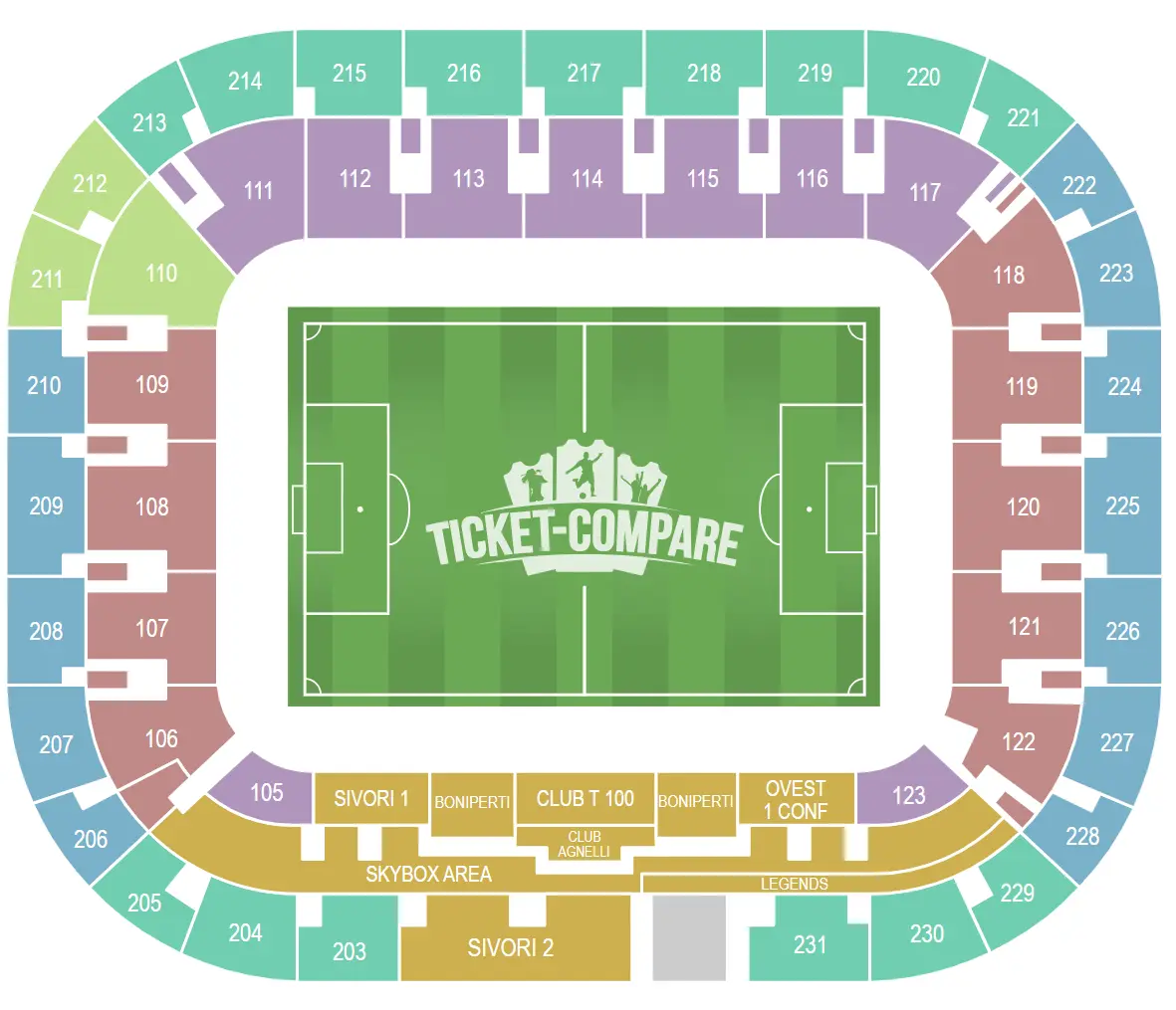 Juventus Stadium Siddeplan