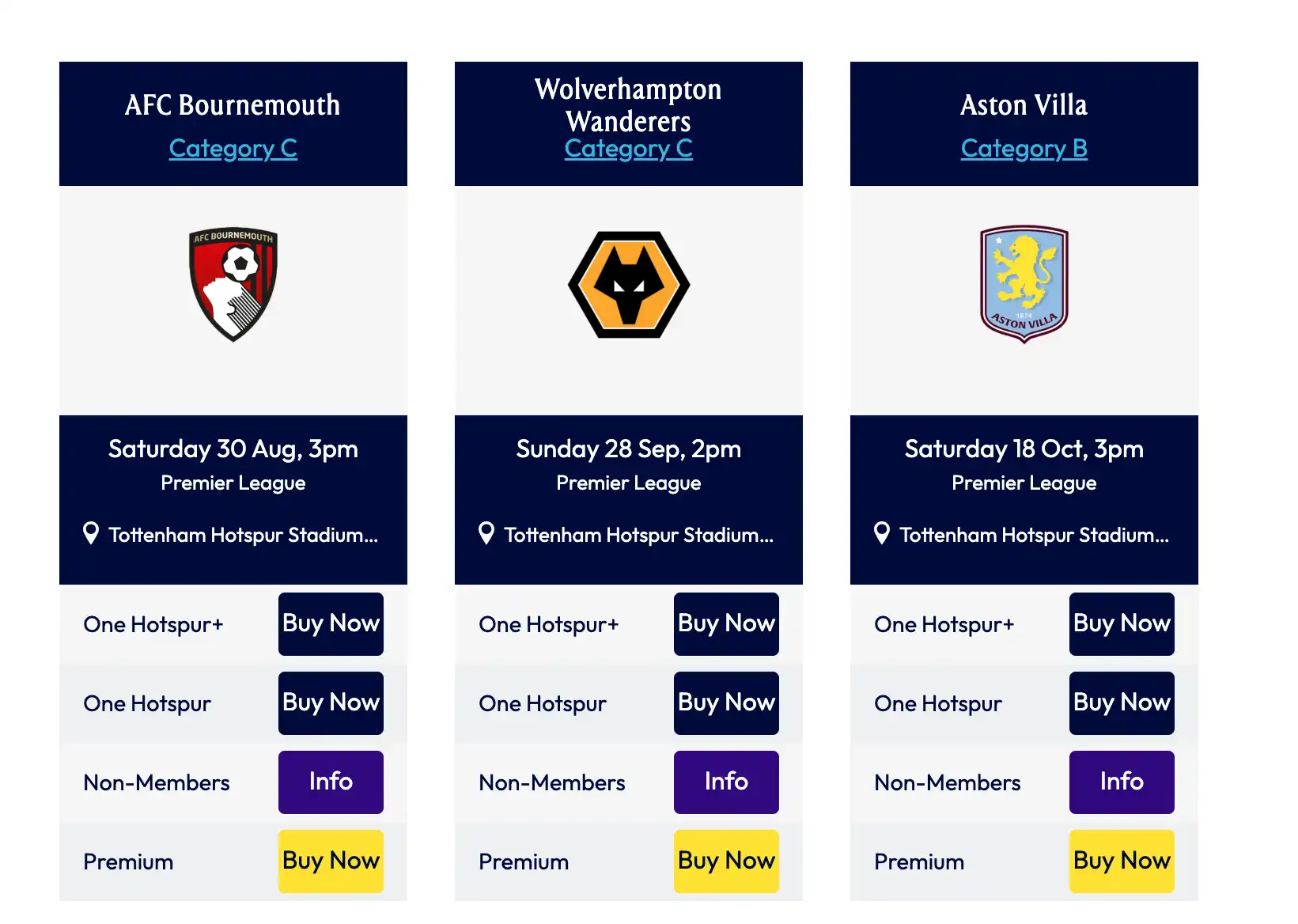 screenshot of Fixtures