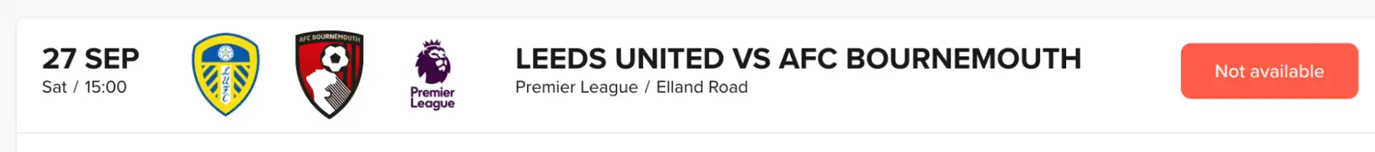 screenshot af Leeds United Vs AFC Bournemouth