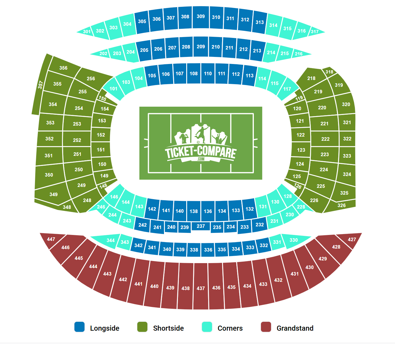 Soldier Field Stadium Siddeplan