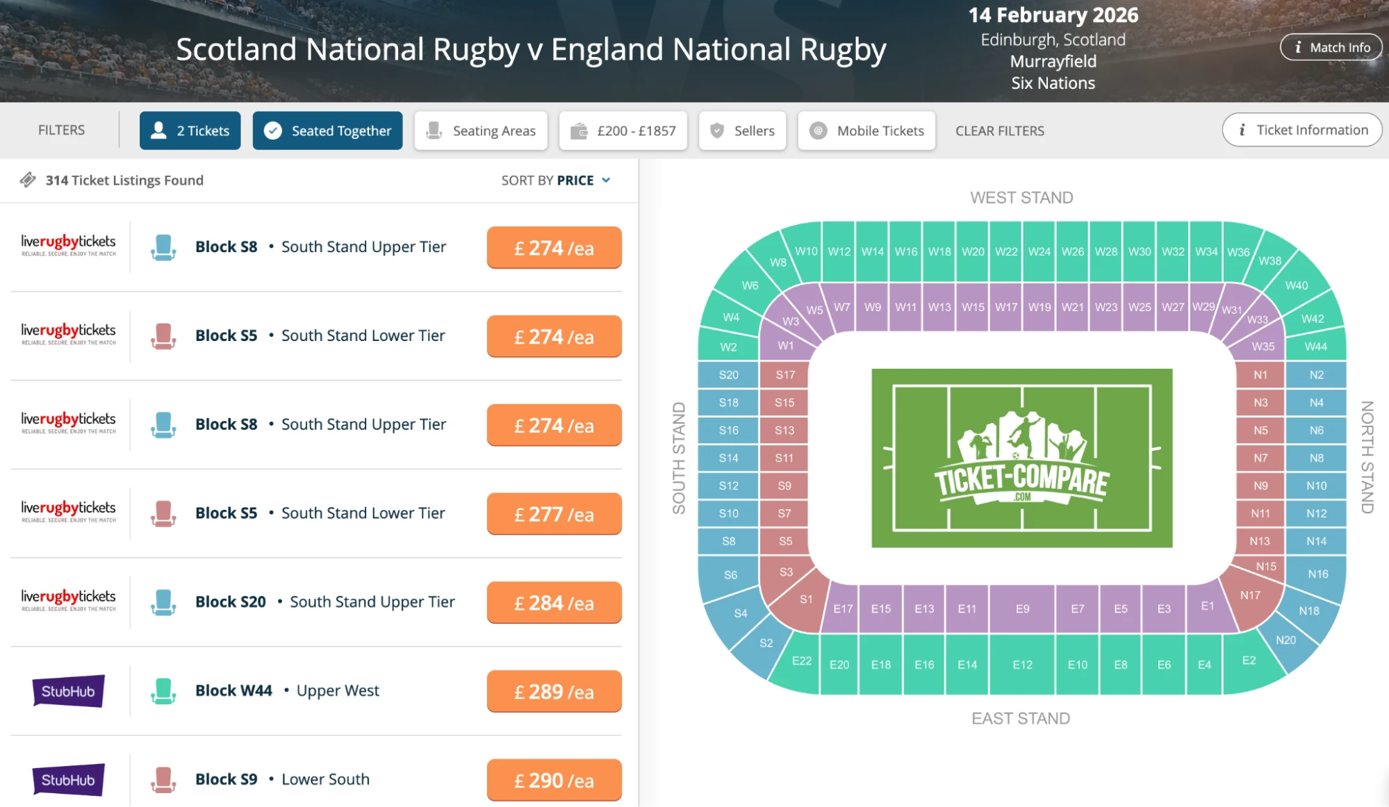 Screenshot of Scotland National Rugby v England National Rugby