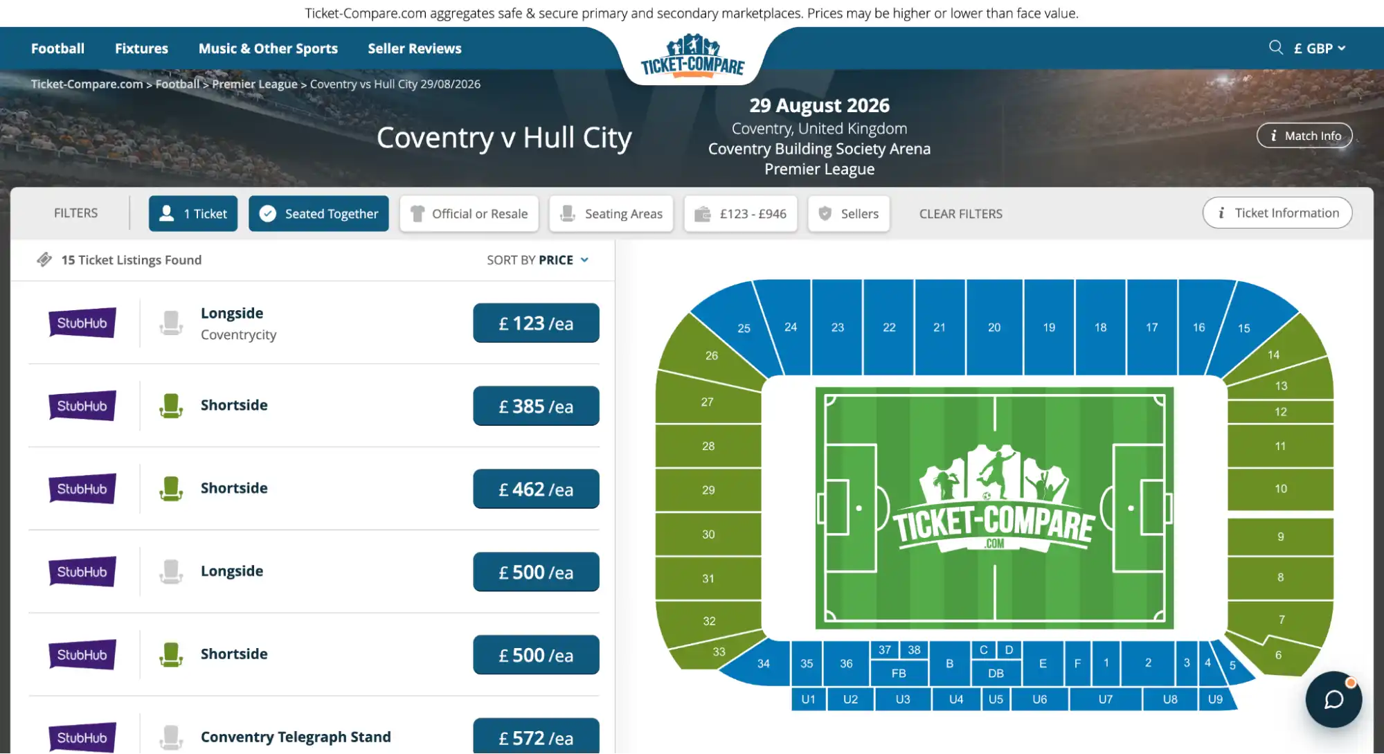 screenshot af Coventry vs Hull City billetside