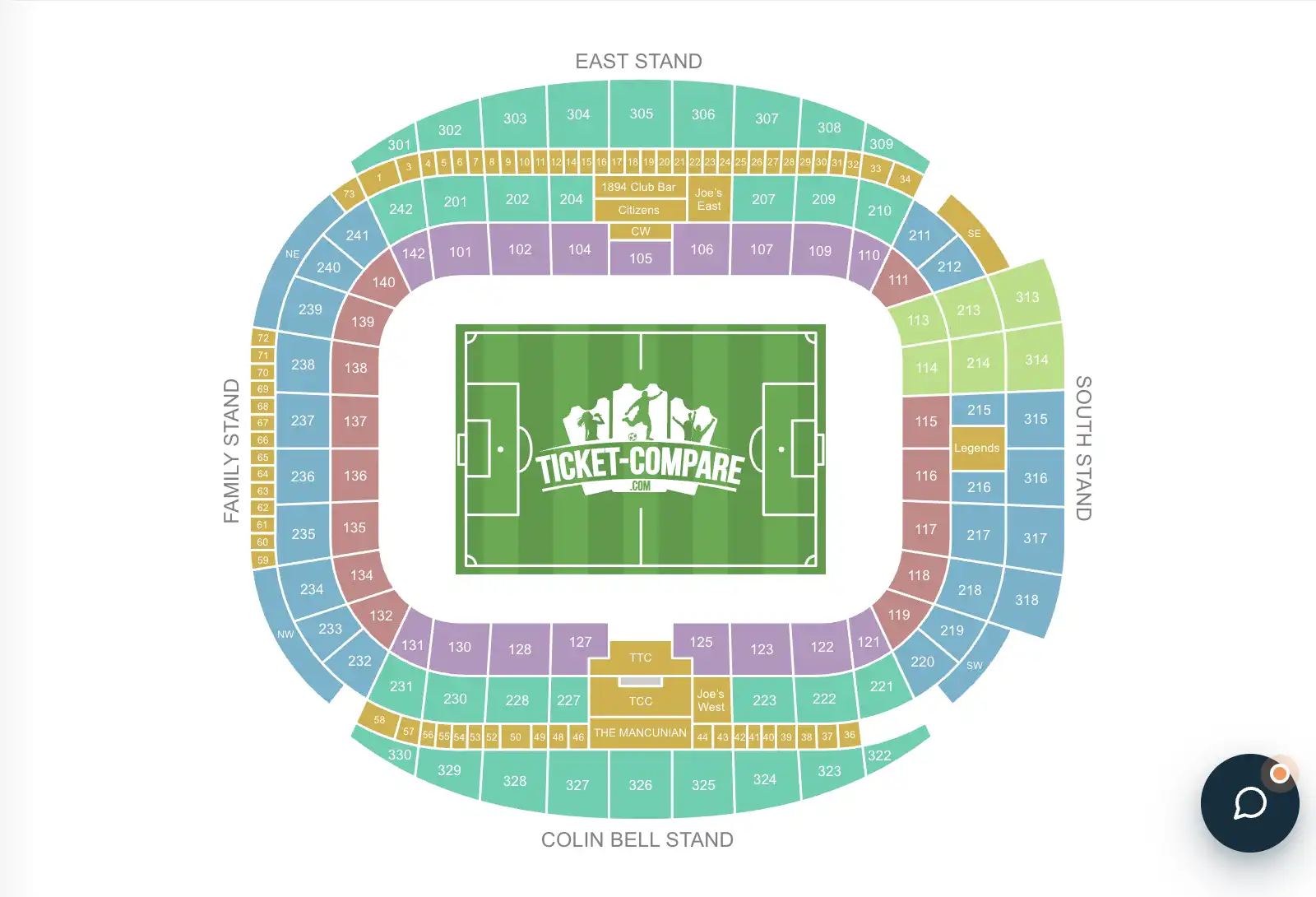 screenshot af Etihad Stadium salskort
